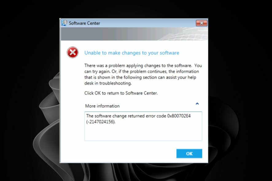 Ошибка 0x800702e4 в SCCM — как исправить