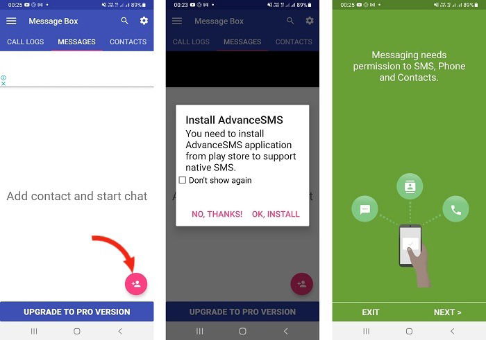 Добавление контакта в приватную базу Calculator Pro+