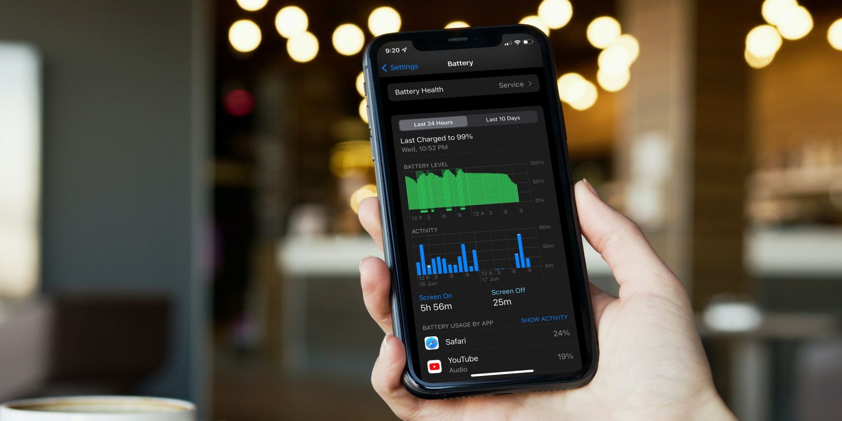 Проверка состояния батареи iPhone и iPad