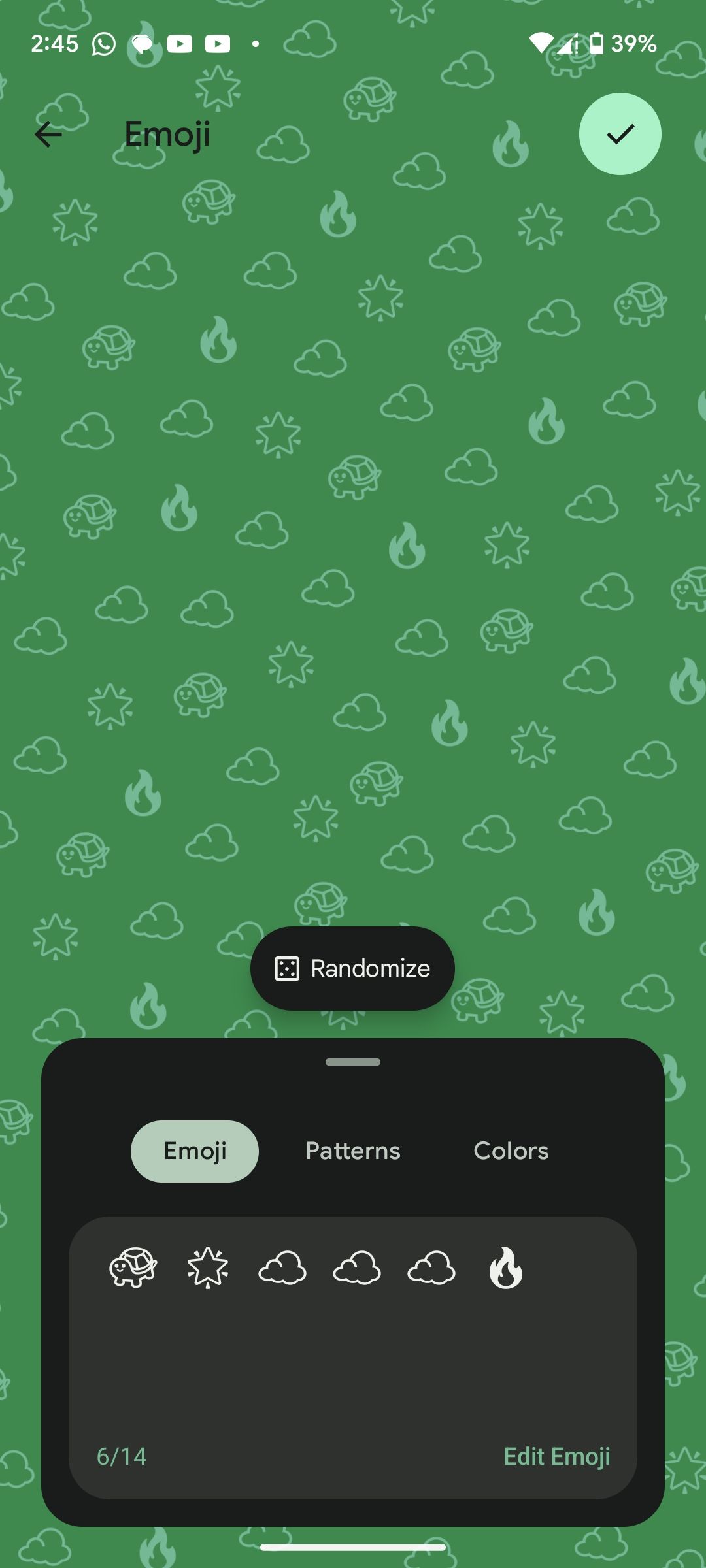 Страница создания эмодзи-обоев на Android