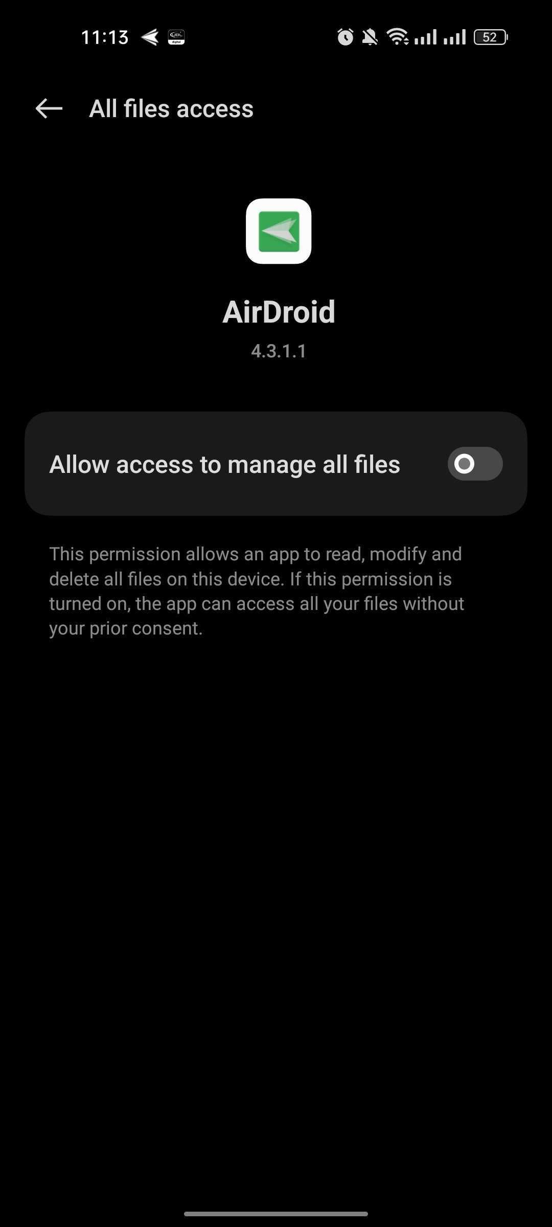 Разрешить Airdroid доступ к файлам на Android