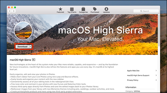 Загрузочный USB‑инсталлятор macOS High Sierra