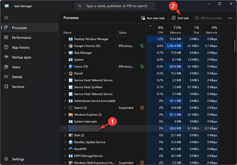 Окно Диспетчера задач с выделенным процессом Lavasoft Web Companion