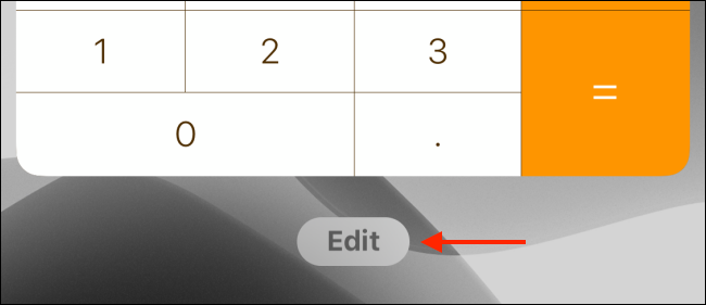 Нажмите Редактировать на экране виджетов