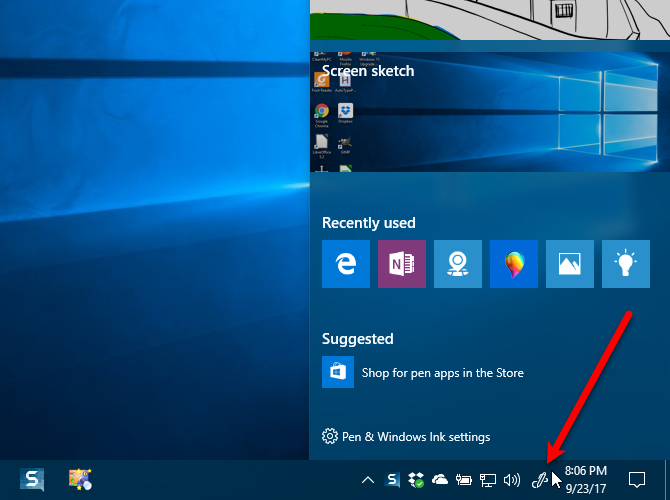 windows ink workspace