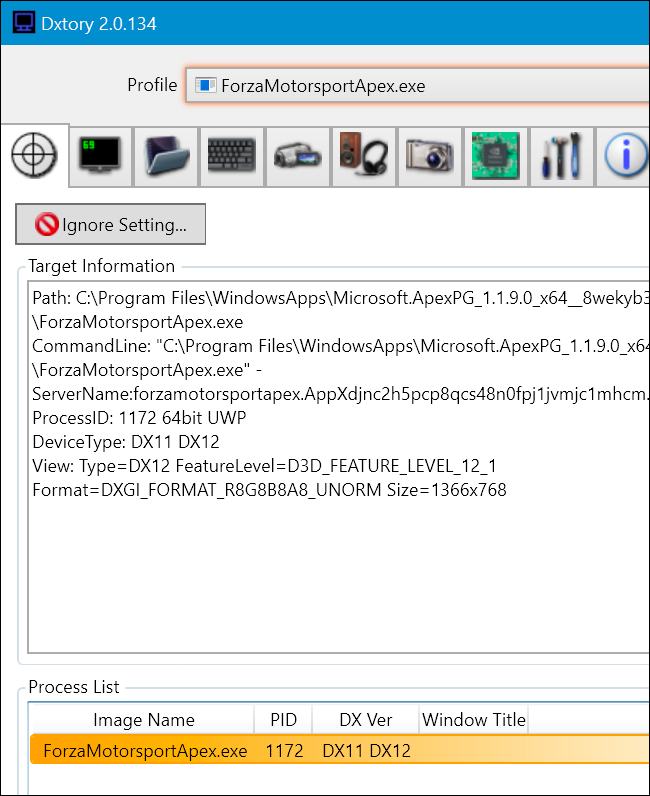 Окно настроек Dxtory с дополнительной статистикой