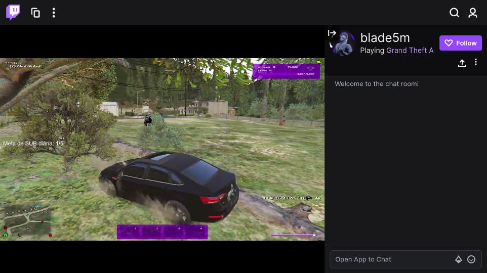 Transmisión de Twitch en Opera GX para Smart TV mostrando reproducción sin lag