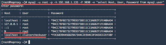 Test MySQL cluster