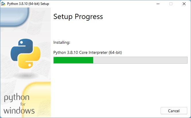 Окно установки Python