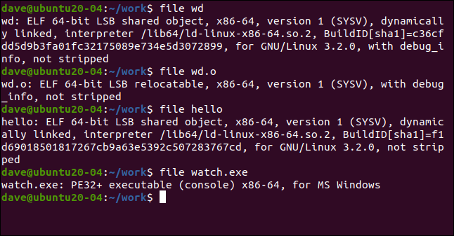 file wd в окне терминала