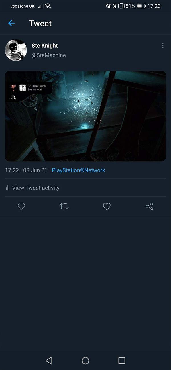 Пример поста в Twitter и опции сохранения изображения