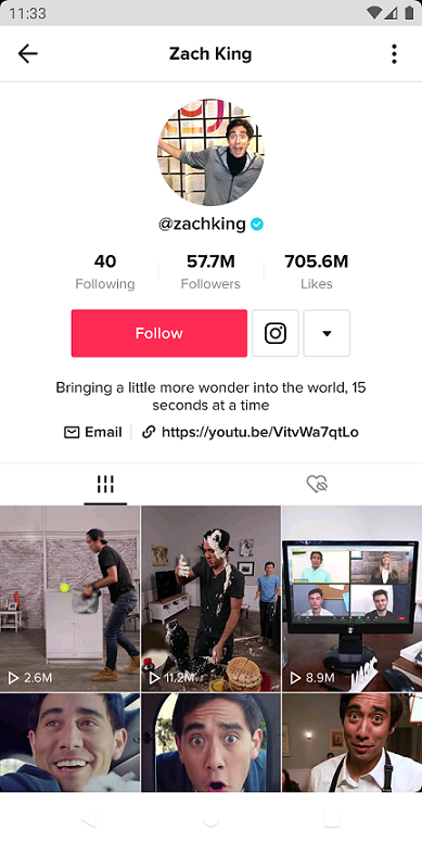 Zach King's TikTok Account - How to get verified on TikTok