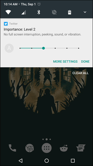 Скриншот: ползунок уровней вместо простого меню