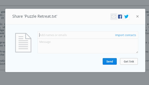 Добавление адреса получателя при шаринге через EasyDrop