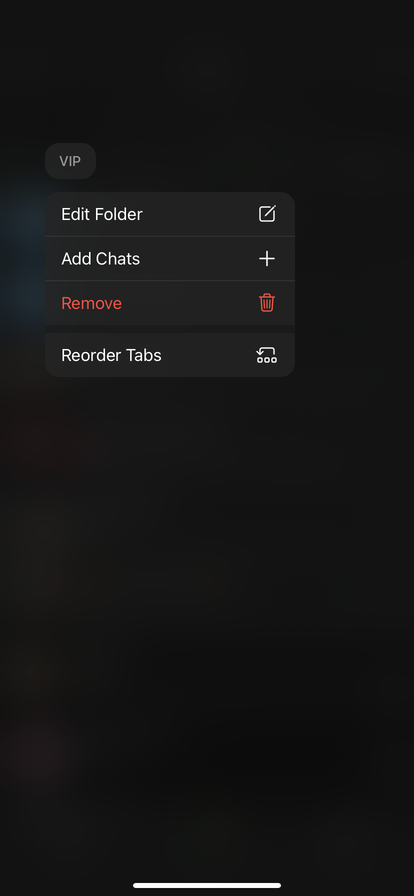 Скриншот: быстрые действия с папкой на iOS