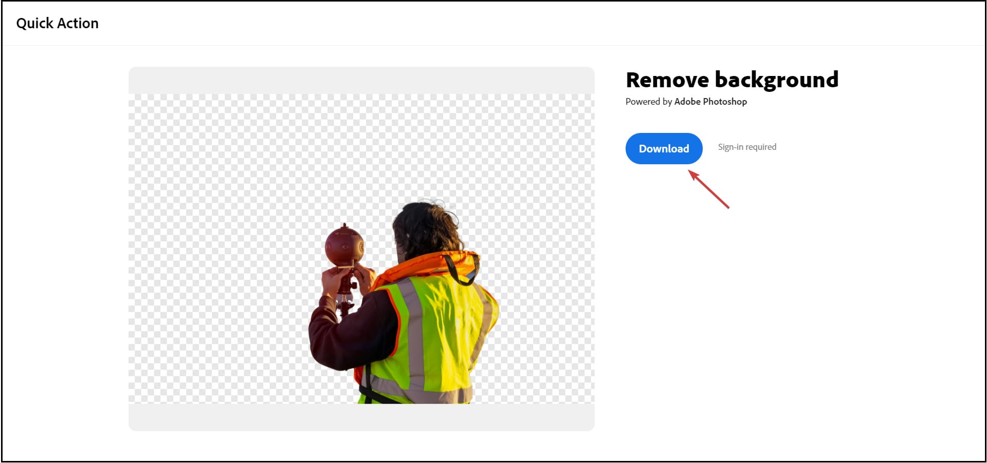 Кнопка скачивания в Adobe Express
