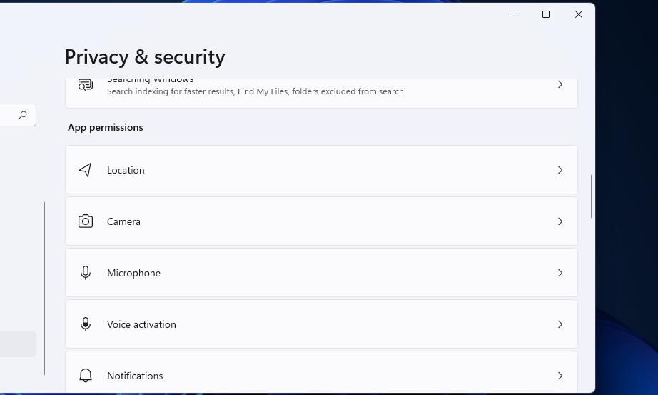Пункт «Камера» в параметрах конфиденциальности Windows