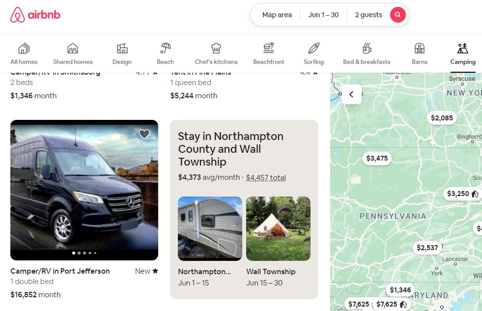 скриншот опции split stay на Airbnb