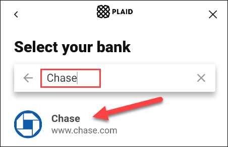 Поиск банка или эмитента карты в Plaid