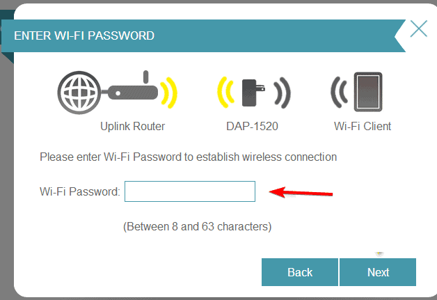 Выбор основной сети и ввод пароля в веб‑интерфейсе усилителя