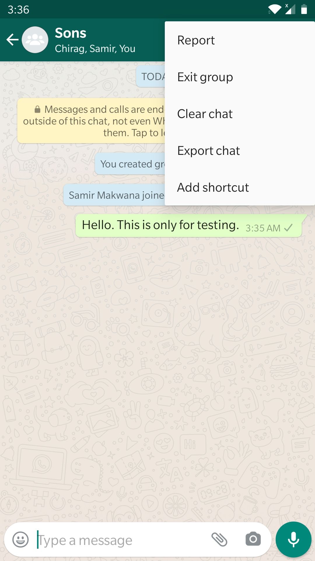 Экспорт группового чата WhatsApp на Android
