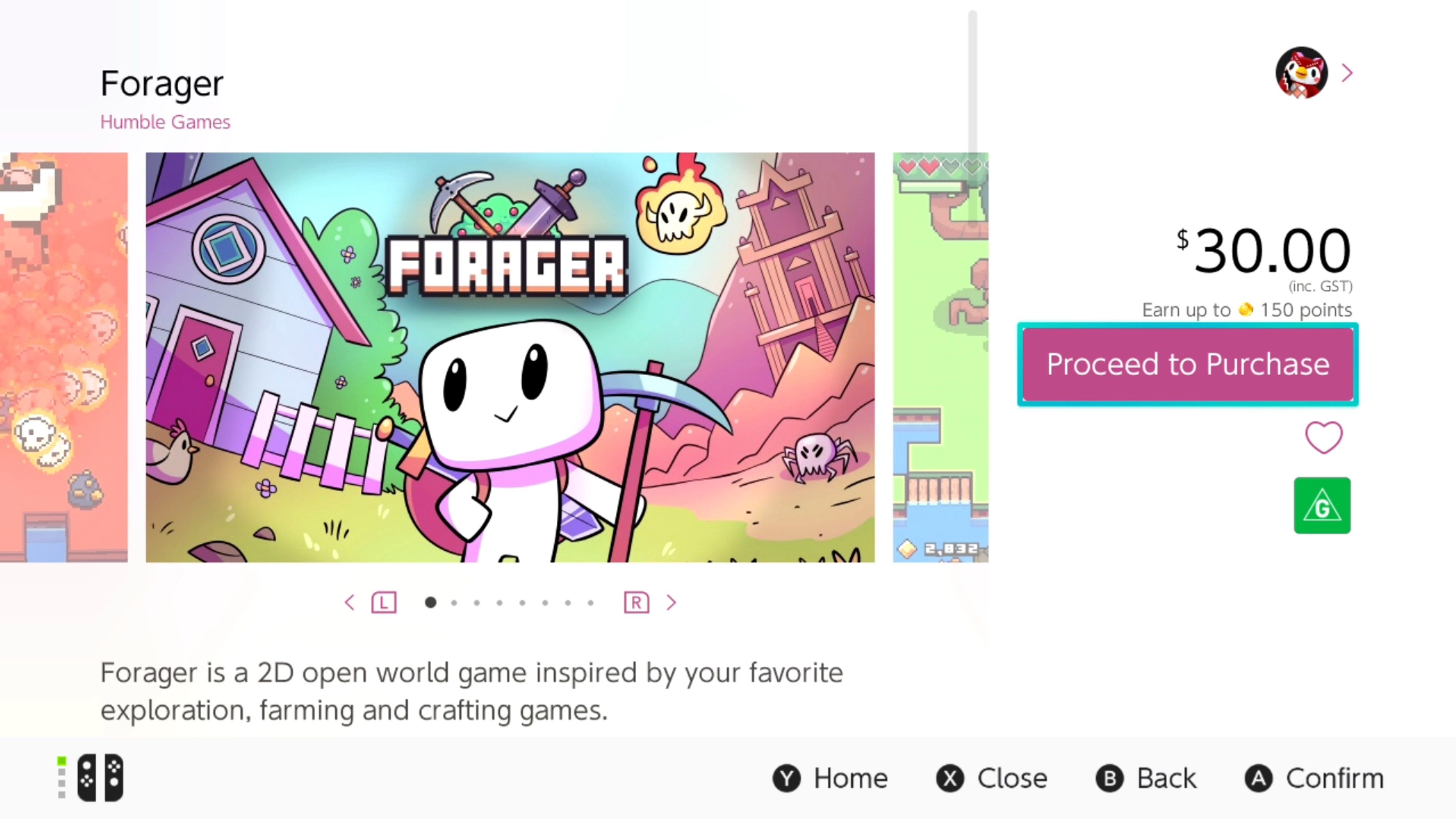 Переход к покупке в eShop