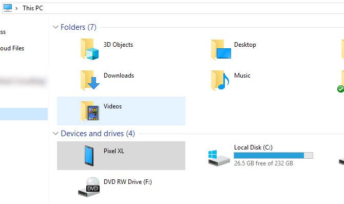 Изображение: Проводное подключение к Проводнику Windows или Android File Transfer на macOS