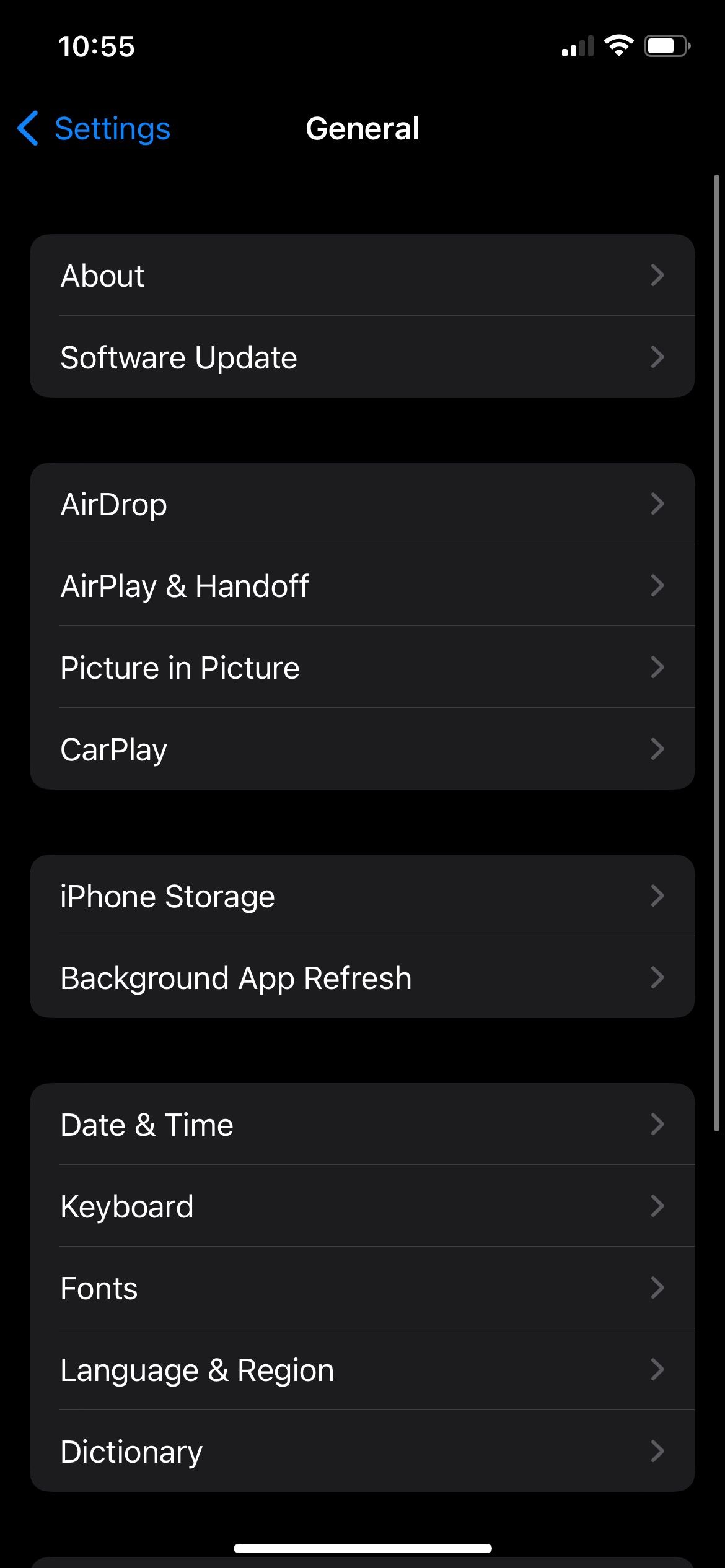 Общие настройки iPhone — раздел «Основные»