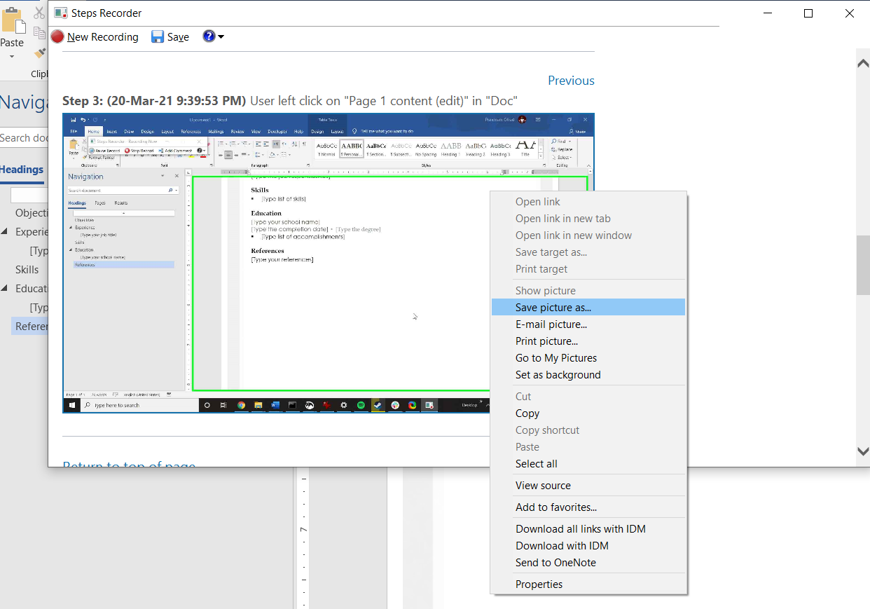 Скриншот с курсором в Windows 10