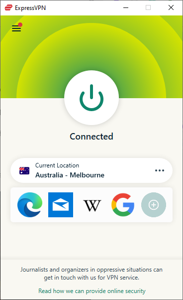 Подключение к серверу ExpressVPN