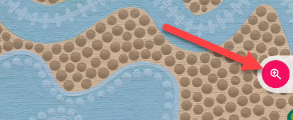 Плавающий ярлык увеличения на краю экрана.