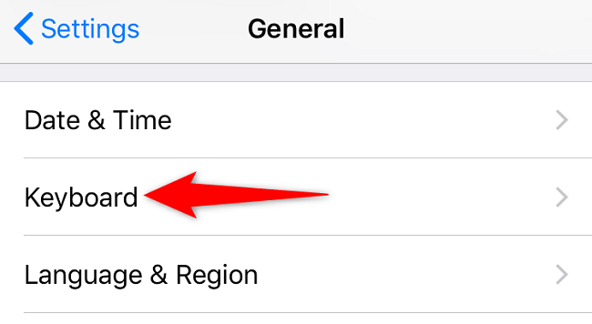 Экран Клавиатуры в настройках iOS