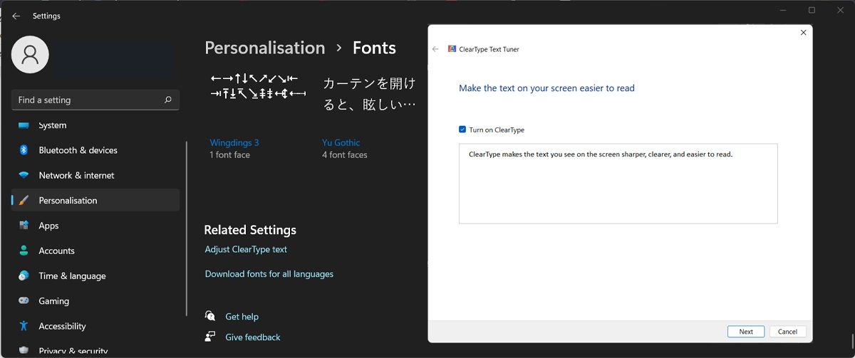 Настройка ClearType в Windows
