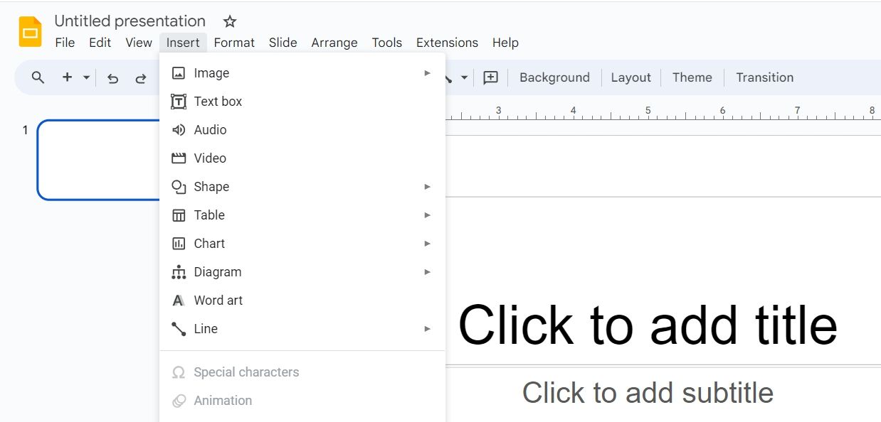 Пункт меню Видео в Google Slides