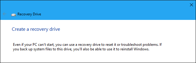 Создание диска восстановления в Windows