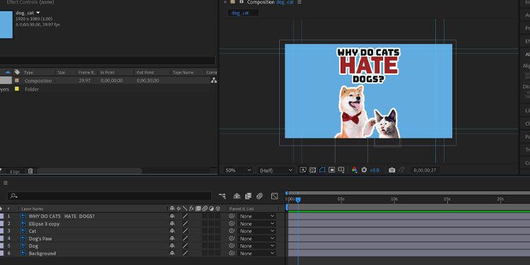 Импортированный PSD-файл как композиция в After Effects