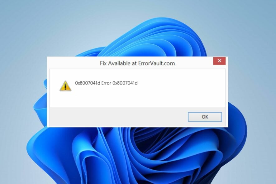 Исправление ошибки 0x8007041d в Windows Update