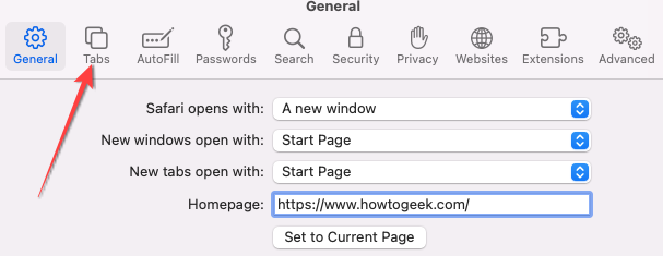 Перейдите на вкладку «Вкладки» рядом с «Основными».