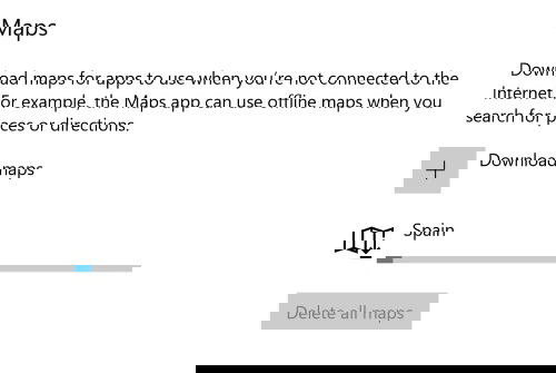 Процесс загрузки офлайн карты с индикатором прогресса