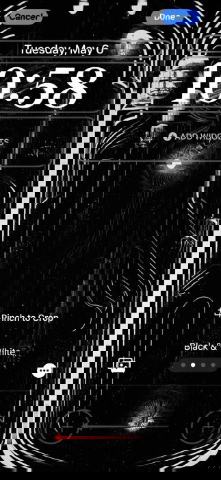 Tapping on + sign on iPhone lock screen to add new shortcuts.