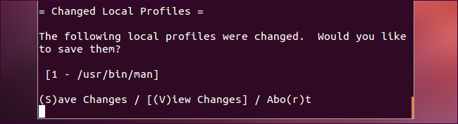 Сохранение нового профиля AppArmor с помощью aa-genprof