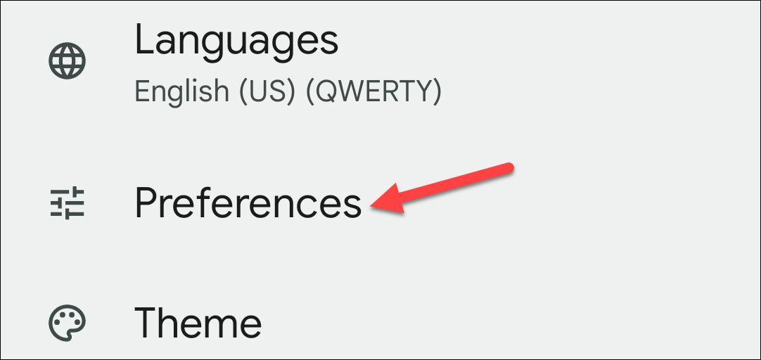 Раздел «Preferences» в настройках Gboard