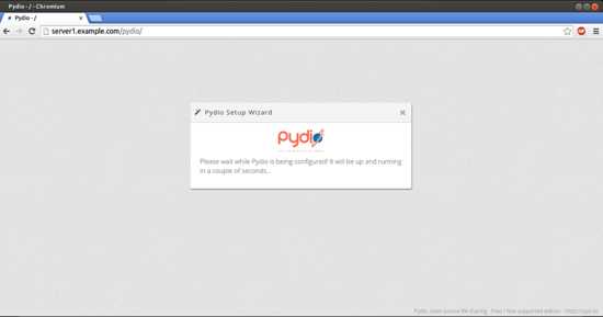 Процесс инициализации Pydio