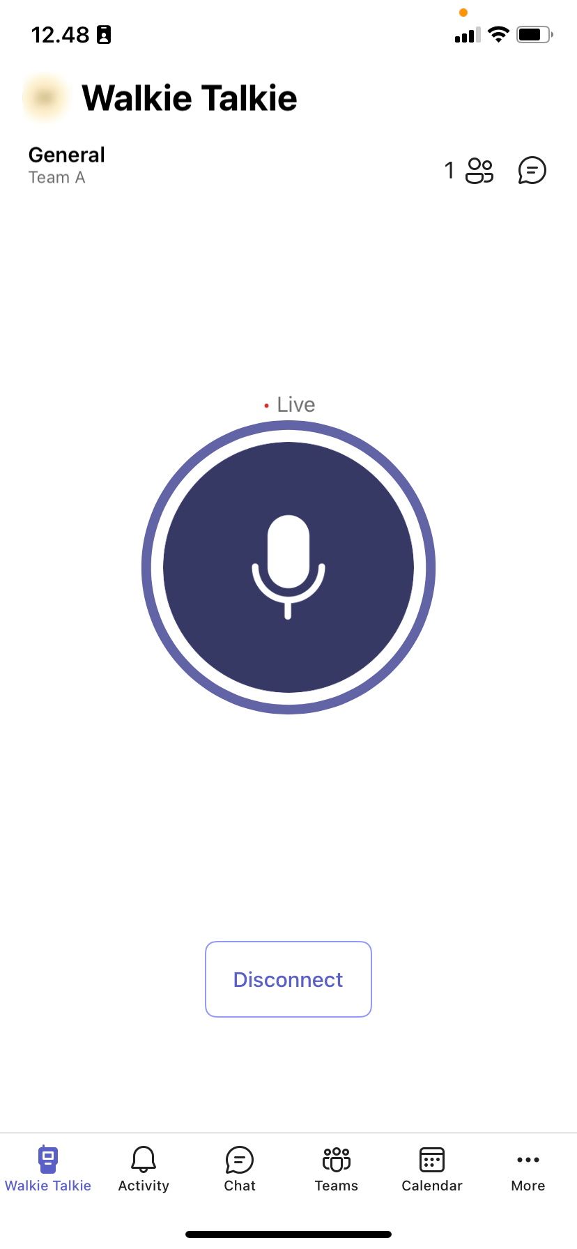 Интерфейс приложения 'Рация' в Microsoft Teams — экран подключения к каналу