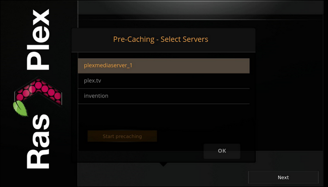 Процесс предварительной загрузки миниатюр в RasPlex