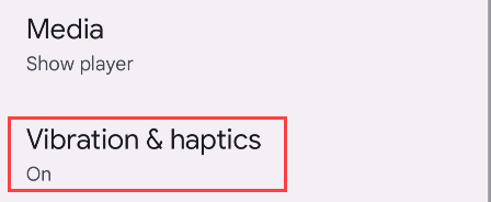 Параметры «Вибрация и тактильная отдача»