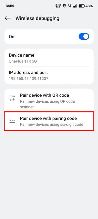 Pair Device With Pairing Code