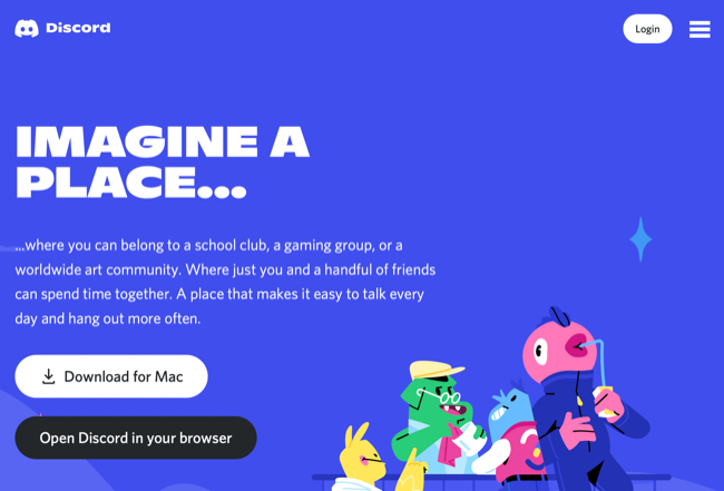 Открытие Discord в браузере.