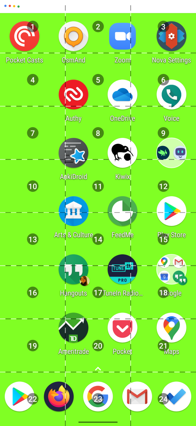 Режим сетки в Voice Access