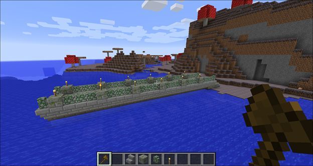 Мост после нескольких вставок, почти до другого острова